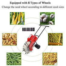 DLYZAYE Portable Manual Seeder Spreaders, Hand-Push Roller Seeder with 8 Seed Plates, Double Cylinder Seeding Planter & Fertilizer Applicator for Corn Soybean Peanut Cotton,6 Mouths