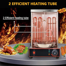 Shawarma Grill Machine, Electric Vertical Kebab Gyro Grill Machine, Rotisserie Broiler Machine with 2 Heating Tubes and Meat Catch Pan,barbecuestove+Cutter
