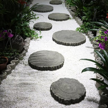 zktoermn Round Garden Stepping Stones, Outdoor Decorative Path Stones, Step Stone with Wood Grain for Flower, Beds Lawn, Landscaping Stones(45x45x5cm)