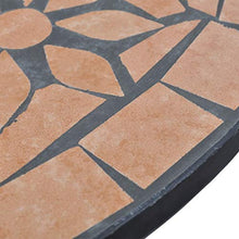 JKSVTF 3 Piece Bistro Set Ceramic Tile Terracotta, Garden Table and Chairs, Garden Chairs Set, Patio Set, Outdoor Table and Chairs