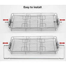 YUIPMHFD Stainless Steel 40L 24L Grill BBQ Roaster Rotisserie Ovenware Skewers Oven Rotate Cage Roast Fish Shrimp Meat Shelf Baking Tool(Big)