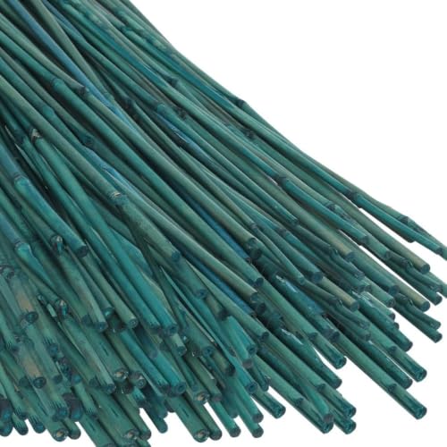 Green Dyed Garden Stakes with Natural Nodes for Fence Construction, Bamboo Sticks Poles with Thick Cane Structure and Basic Moisture Defense for Climbing Plants (6FT 250PCS)