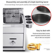 Dntum Fryer,Commercial Gas Fryer,12L Top Basket Stainless Steel Fryer Restaurant Home Fries Chip with Seasoning Trough