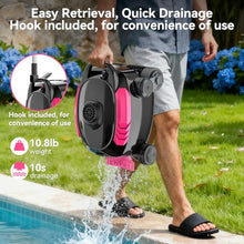 Cordless Robotic Pool Cleaner, Wall Climbing, Extended Battery Life, 0.28 Cu Ft Large Capacity, Advanced Dual-Motor, X3 Auto Pool Vacuum for Inground & Above Ground Pools Up to 1615 Sq.Ft, Pink