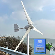 2000W Wind Turbine 12V 24V 48V Horizontal Wind Generator with Hybrid MPPT Controller for Home Use Free Energy Windmill (24V With Hybrid Controller)