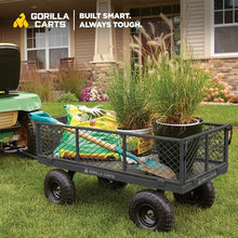 Gorilla Carts 2-Pack Steel Utility Cart, 4 Cu Ft Bed, 800 lb Load Capacity, Black – Heavy-Duty Outdoor Hauling Wagon with Removable Side Panels for Yard, Lawn, Garden or Landscaping