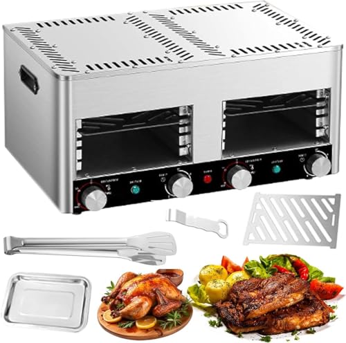 Electric Steak Broiler 4 or 8 Layer Grill Indoor Steak Grill Automatic Steak Smoker Broiler Gas-Free Time Temperature Adjustable for Beef Chicken Vegetables B