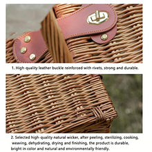 ZYBB Picnic Basket Wicker with Cutlery Wine Glass Picnic Basket for 4 People with Lid and Handle 40X30x36cm