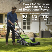 Greenworks 48V (24V x 2) 17in Mower/Blower/Trimmer Kit/Battery Kit