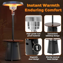 Pamapic Outdoor Heaters for Patio with Round Table Design, Premium 304 Stainless Steel Burner, Triple Protection System Propane Patio Heater for Porch Garden, Residential & Commercial Use