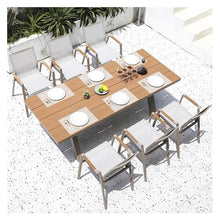 Balcony Table and Chair Set Villa Courtyard Leisure Table Chair Outdoor Garden Furniture Sets Garden Outdoor Waterproof Sunscreen Aluminum Alloy Furniture Bistro Table Set ( Color : A-4 chair-1.1m tab