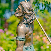Zaer Ltd. Merman Garden Statue Holding Trident in Antique Bronze/Antique Grey (48" T. Throwing Trident, Antique Bronze)