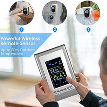 CVGfko Digital Weather Station with Forecast/Temperature/Clock/Moon Phase, with Sensor, LCD Touch Screen, Temperature Humidity Monitor, Weather Forecast/6157