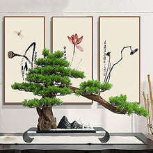 Bonsai Tree Chinese Simulation Bonsai Plant Welcome Pine Decoration Porch Living Room Hotel Office Decoration for Garden Decoration and Desktop Display (Green)