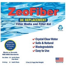 ZeoFiber 60 lb. DE Filter Replacement | Swimming Pool Green Filtration Media | Sand/Cartridge Filter Aid | Diatomaceous Earth (D.E.) Alternative for Swimming Pools | 20 Pack (Total of 60 Pounds)