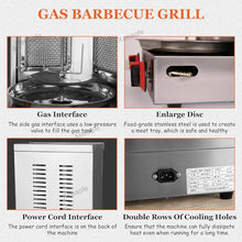 Gas Gyro Broilers Rotating Home Vertical Rotisserie, BBQ Rotisserie Oven, with 2 Burners for Chicken Roast,Turkey Roast,Tacos,Roast,Silver-220V