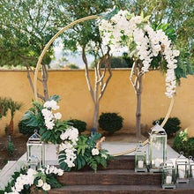 Metal Garden Arch Round Ring Wedding Archway, Decorative Frame Pergola Arbors, Indoor Outdoor Decorations, Easy Assembly(2.4m/94.5inch)
