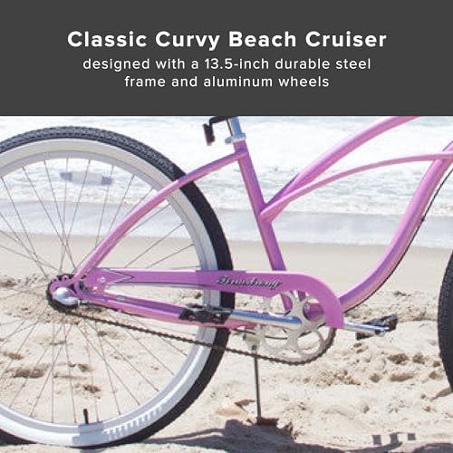 Firmstrong Urban Women's Beach Cruiser Bike 3 Speed 24 Inch Pink w/ Black Seat/Grips