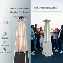48000BTU Outdoor Patio Heater Pyramid Propane Heaters for Patio with Wheels Gas Heater with Cover for Indoor Use and Outdoor Use Black Silver