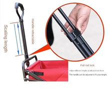 BIOMICE Collapsible Wagon Portable Folding Garden Trolley Cart Trolley Wagon Shopping Cart for Outdoor Camping Pull Truck with 4 Wheels Garden Cart(D)