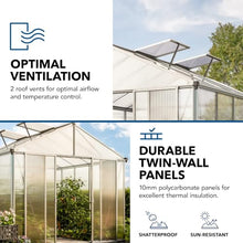 GFP 8.6x14.6 ft Walk in Greenhouse, 10mm Polycarbonate Panels