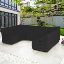 Seal Skin Covers U Shaped Sectional Covers, Waterproof UV Resistant Patio Furniture Protector with Breathable Vents, Handles & Drawcord, Black, 126" L x 63" W x 28" H