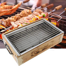 WERTGHJ Barbecue Grill Wooden Box Skewers Stove Outdoor Home Camping Carbon Frame Cookware