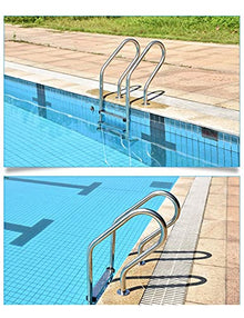 Swimming Pool Handrail 304 Stainless Steel Pool Ladder for 68-89cm Pool Anti-Slip and Anti-Rust Tube Wall Thickness 1mm / Silver / 133x49.3x19cm (Silver 133x49.3x19cm)