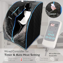 SereneLife Portable Sauna Box for Home, Infrared Sauna Tent with Heated Foot Pad and Folding Chair, Remote Control In-Home Spa, 38" x 32”