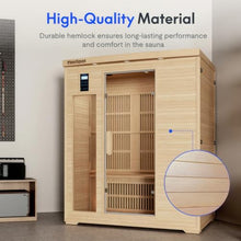 FLEXISPOT Far Infrared Sauna Room for Three Person, Canadian Hemlock Wood