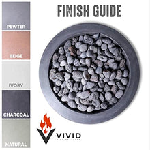 29" Premium Vivid 2" Concrete Fire Bowl - (Ivory-White) Cement Round Natural Gas Fire Pit - Outdoor Fire Table with Key Valve GFRC (29" Diameter x 13" High) - E-VIVID2-I-NG