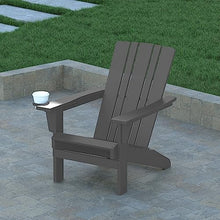EMMA + OLIVER Haley Adirondack Chairs Set of 4 Weather Resistant Poly Resin Gray