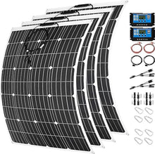 2000 Watt Solar Panel Kit, 4 × 500 Watt Flexible Solar Power Panel Photovoltaic Module with 40A Solar Charge Controller Monocrystalline Solar Panel for Camping Off Grid Battery Charging Boat
