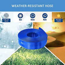 ZCBYBT Heavy Duty Backwash Pool Hose Flat Water Discharge Hose with Clamp Weather Resistant,1.5inch,50m