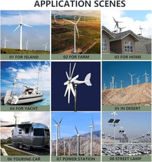 14000W Wind Turbine Generator 8 Blades, 12V/48V, MPPT Controller