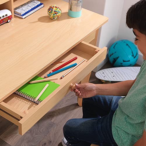 KidKraft Avalon Wooden Children's Desk with Hutch, Chair and Storage Natural