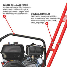 Tomahawk 5.5 HP Vibratory Plate Compactor Tamper for Dirt, Asphalt, Gravel, Soil Compaction Powered by Honda GX160 Engine