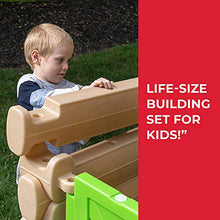 Step2 Big Builders Playhouse Building Set 132-Piece Kids Playset Brown