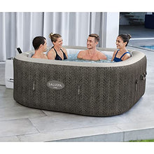 Bestway SaluSpa AirJet Inflatable Hot Tub Square Portable Outdoor Spa Brown Wicker