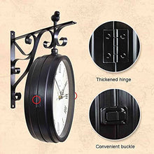 SLGGPJBU Outdoors Vintage Double Sided Wall Clock Vintage Industrial Wall Clock for Outdoor Decorative Wall Art Antique Decor Wall Office Wall Clock Decorative Wall Clocks