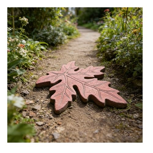 zktoermn Garden Stepping Stones, Decorative Stepping Stones, Concrete Stepping Stones for Yard Lawn Patio Pathway Walk Way(Pink,60x59cm)