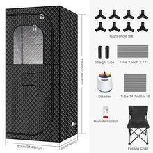 POGHDBXA Sauna Accessories, Full Size Portable Grey Steam Sauna Tent–Personal Home Spa, with Generator, Remote Control, Foldable Chair, Timer and(80 * 80 * 180 CM)