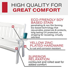 Amish Casual Heavy Duty 800 Lb Mission Pressure Treated Garden Bench with Cupholders (4 Foot, Semi-Solid White Stain)
