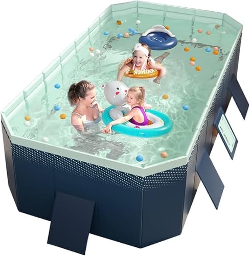 YUEWO Foldable PVC Swimming Pool Hard Plastic Shell Portable Swimming Pool for Adults Blow Up Pool for Family Garden Backyard (2.6m/102in)
