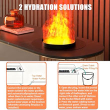 Sushangmao Upgraded Round 3D Water Vapor Fireplace/3d Water Vapor Fireplace/Humidifier, Realistic Flame Effect, Adjustable Mist/Flame Brightness, Remote+Touch Control, Low Noise 30cm/11.8in