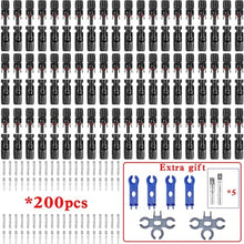 DEWTXTBADD 10/20/100/200PCS Solar Connector Kit 1000V DC 30A with PV Plug for 2.5/4/6mm² Photovoltaic Cables, Solar Panel Accessories Assem(200pcs(100pairs))