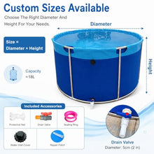 Blue Round Pools Above Ground Replacement, Steel Frame Swimming Pool Large Customizable, Outdoor Water Container/Carrier for Fish Farming/Gardening(DXH-5X1.2M/23561 L/6223 GAL)