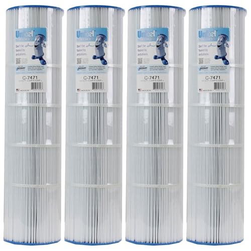 Unicel C-7471 105 Sq Ft Media Replacement Pool Filter Cartridge with 168 Pleats, Compatible with Pentair Pool Products, Pac Fab, & Waterway (4 Pack)