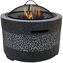 Large Fire Pit Fire Bowl with Grill Gray Cast Iron Brazier Heater Multifunctional Camping Bowl BBQ for Backyard,Camping,Picnic,Bonfire,Garden (Black) (Black) (Black)