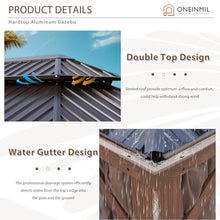 oneinmil 10' x 12' Hardtop Gazebo Brown